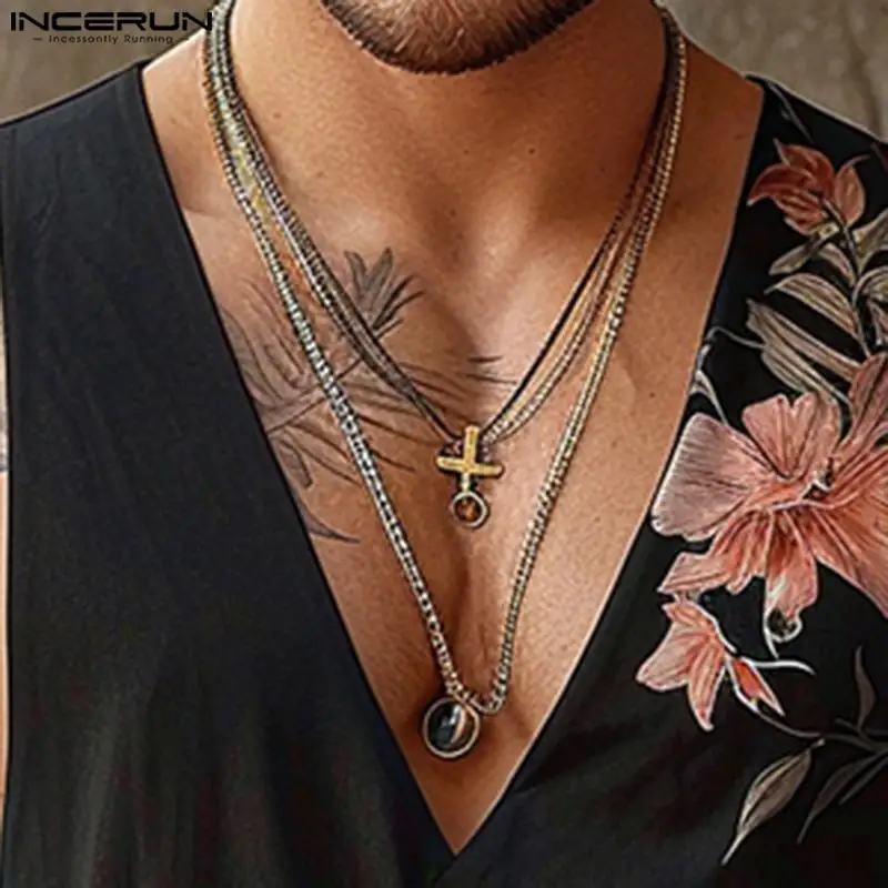 INCERUN Men Tank Tops Flower Printing V Neck Sleeveless Casual Vests Summer Streetwear 2024 Fashion Leisure Men Clothing S-5XL