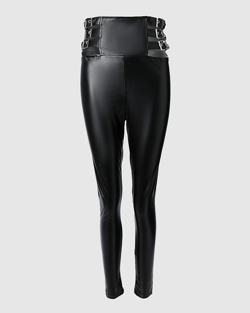 Pantaloni Skinny a vita alta in rete a contrasto con strass pantaloni a matita Slim Sexy da donna Leggings alla caviglia