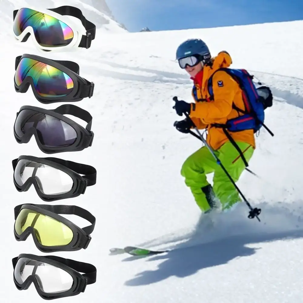 PC Safety Goggles Outdoor Windproof Anti-Fog Snowboard Goggles Snowproof UV Protection Winter Ski Glasses Women