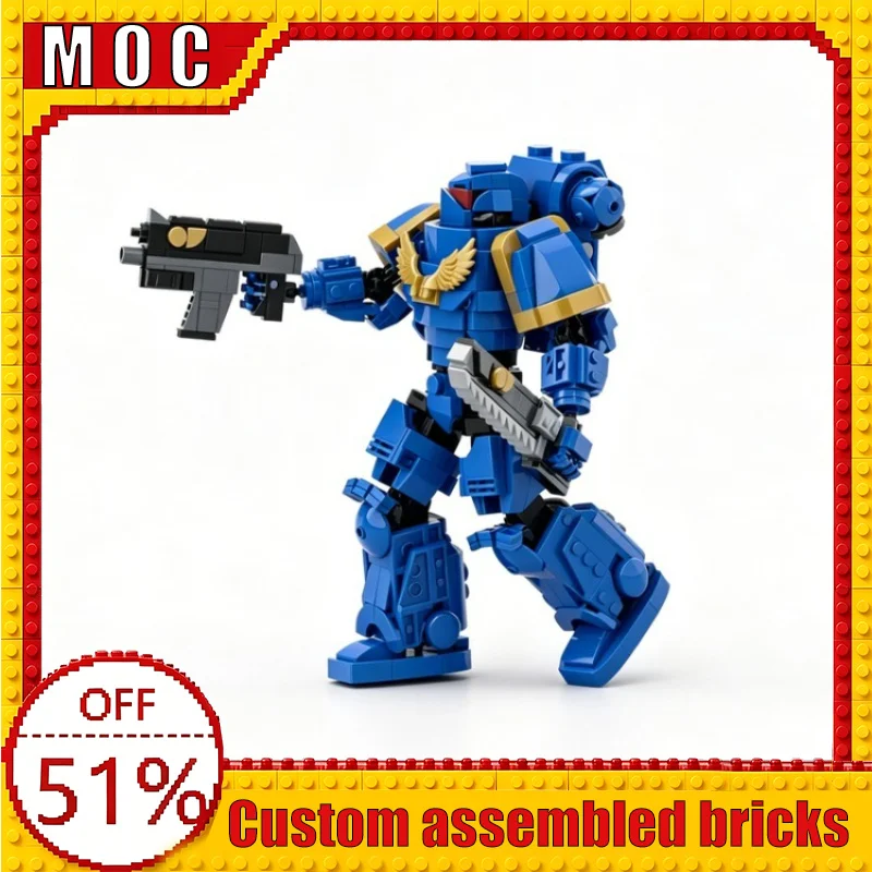 867PCS Famous Film Sci-Fi Armored Space Warrior Figure Custom Building Blocks MOC Model Educational Assembly Toy Birthday Gift