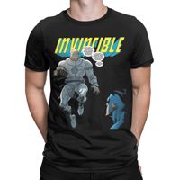 Men's T-Shirt Invincible Novelty Pure Cotton Tees Short Sleeve Conquest Vs Invincible T Shirts O Neck Clothes Plus Size