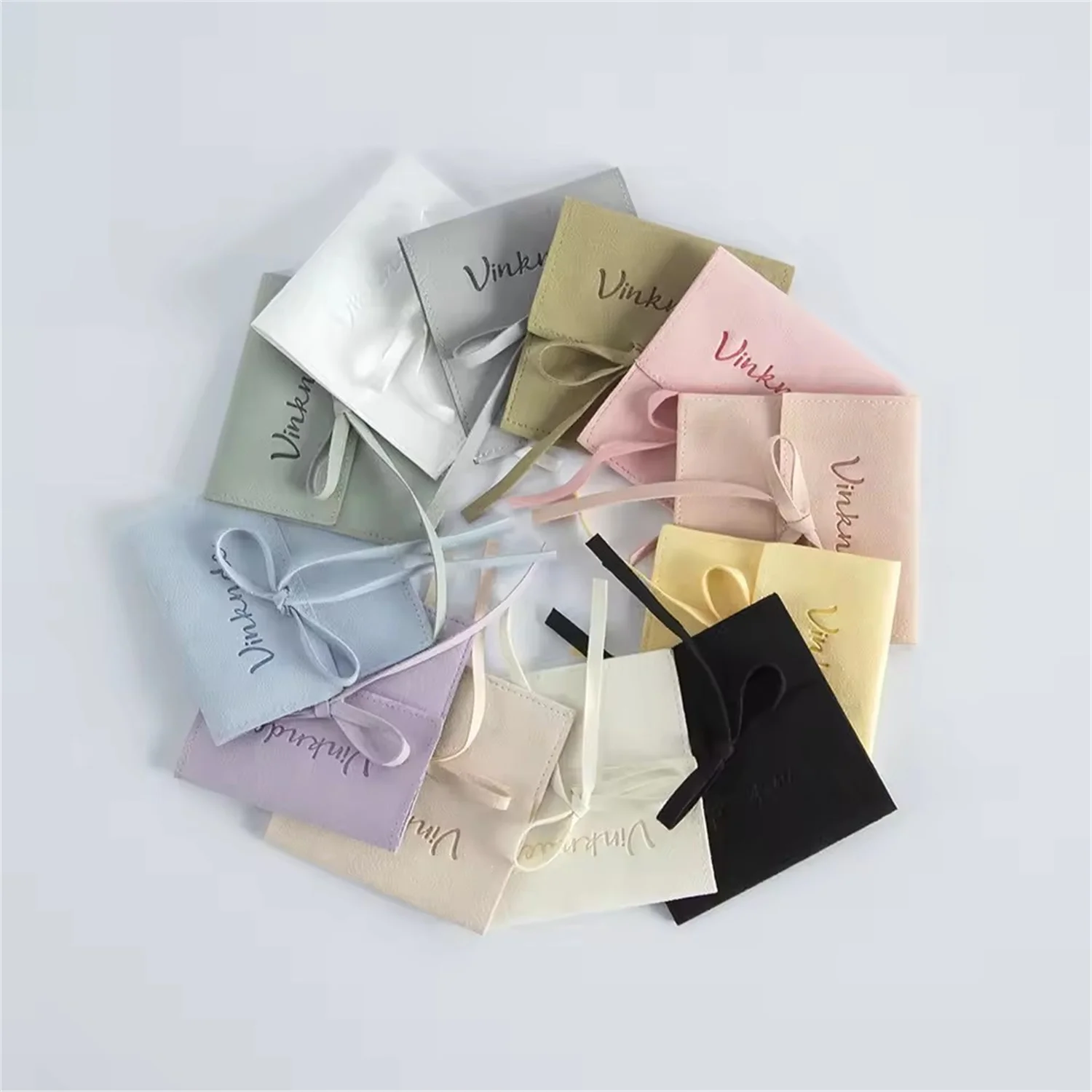 

100pcs/Lot Personalized Logo Bar Mitzvah Gift Pouches Microfiber Jewelry Rings Earrings Packaging Organizer Bags Small Business