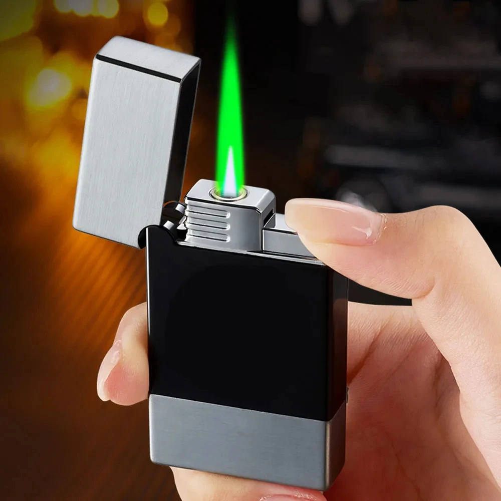 Metal Bright Sound Torch Lighter Turbo Refilleable Butane Gas Jet Smoke Pipe Cigarette Lighter Windproof Open Fire Cigar Ignitor