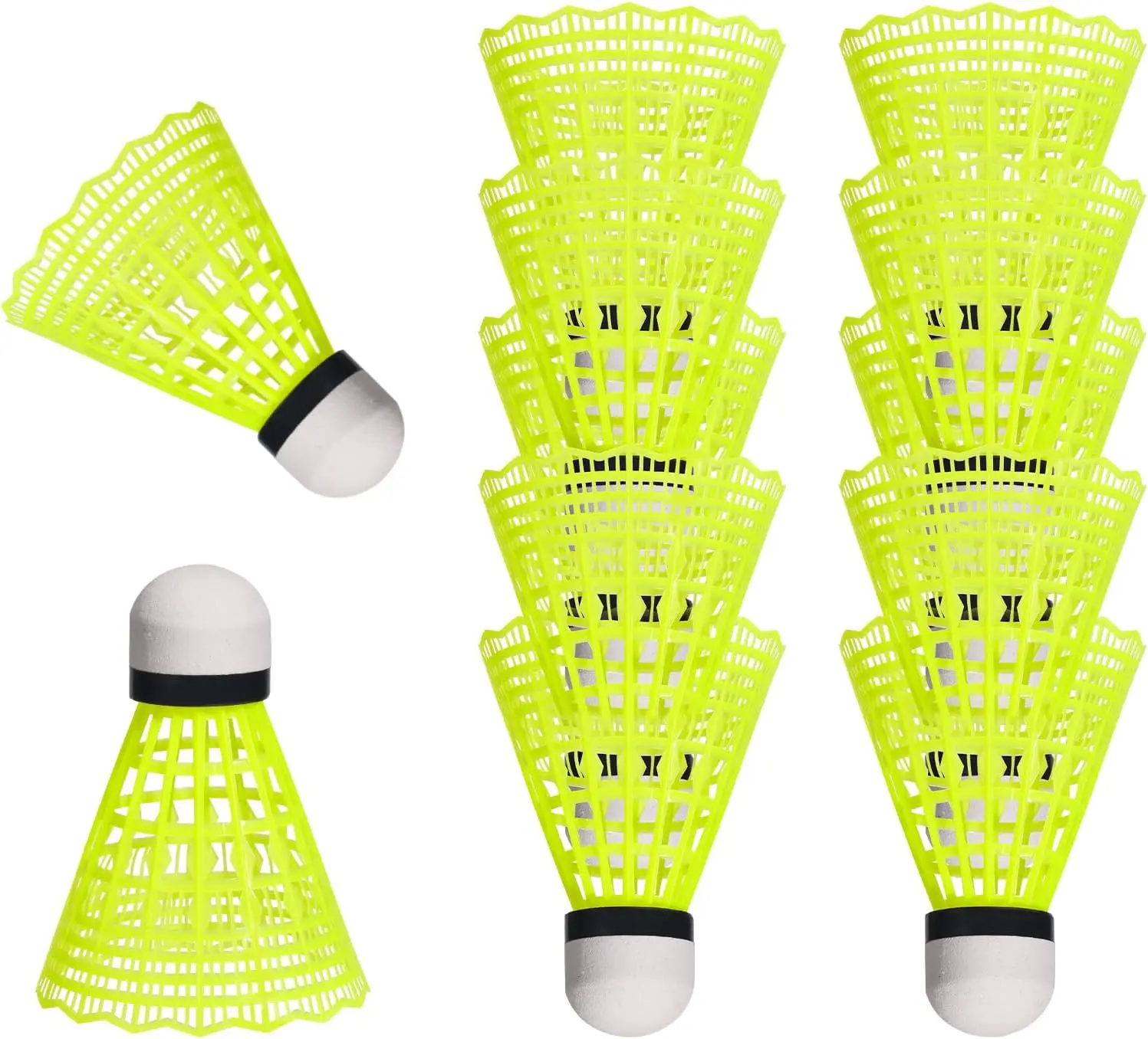 

12 Pack Nylon Badminton Shuttlecocks with High Stability and Durability for Indoor Outdoor Sports Training