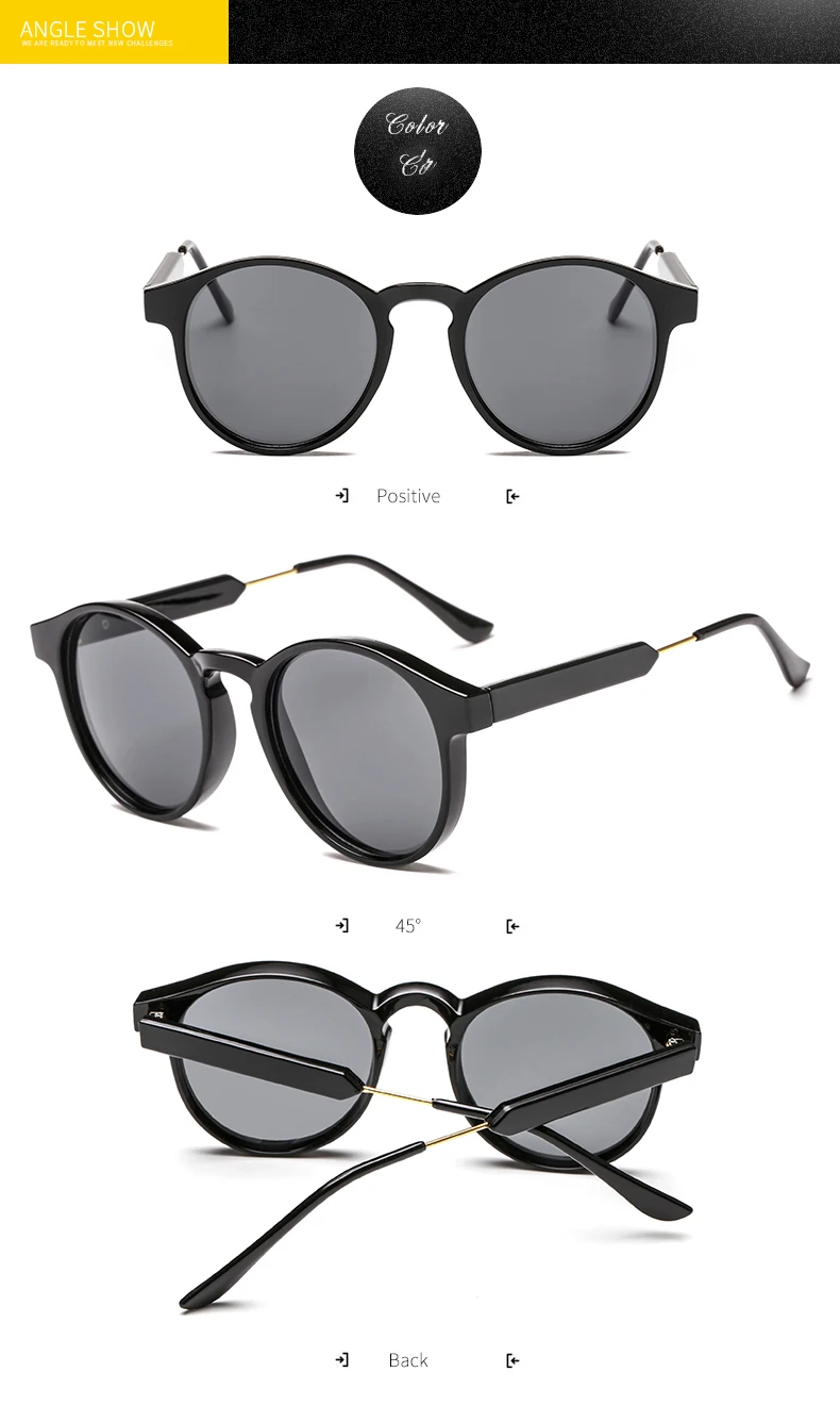 Neue trendige Retro-Sonnenbrille mit Textur, runder Rahmen, modische Sonnenbrille 3185 – Detail 6