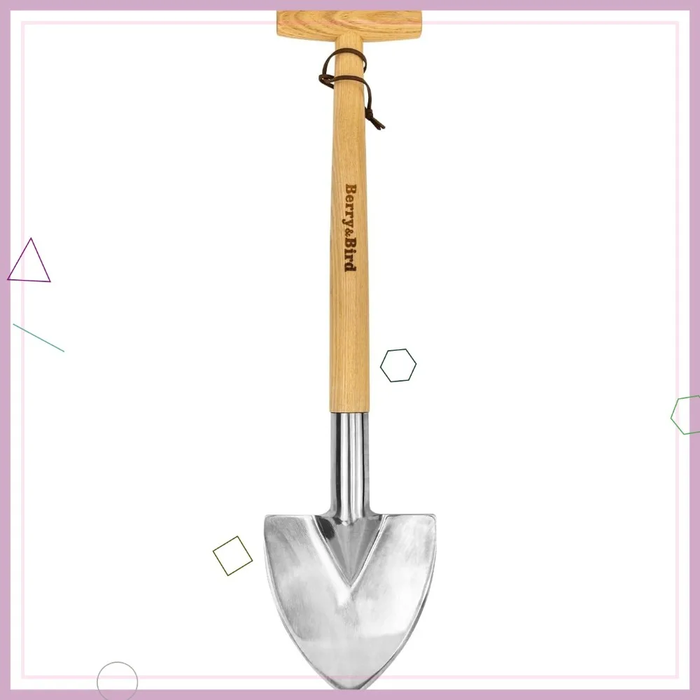 

Профессиональная садовая лопата из нержавеющей стали 21,6 дюйма с деревянной ручкой - инструмент для резки корней для посадки и копания