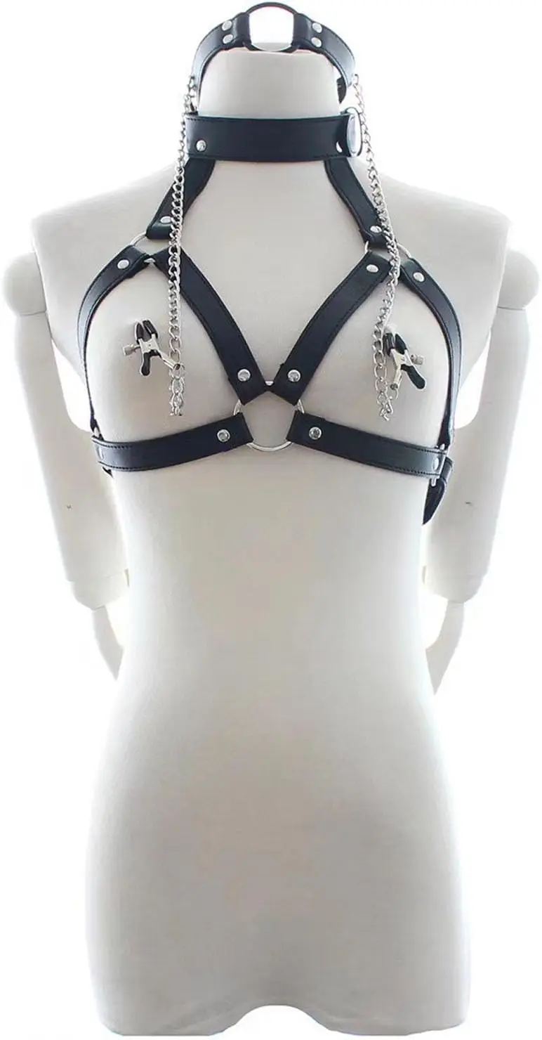 

Sex Bondage BDSM Kit, Bed Restraints Set with Handcuffs Neck to Thigh Ankle, Adjustable Leg Straps Handcuffs for SM Adult