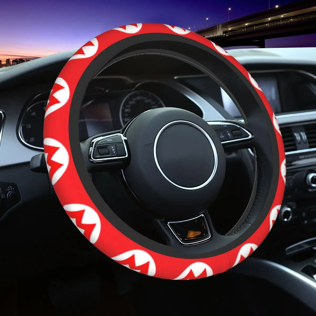 Super Marios Car Steering Wheel Cover 37-38 Anti-slip Steering Wheel Protective Cover Fashion Car-styling Interior Accessories