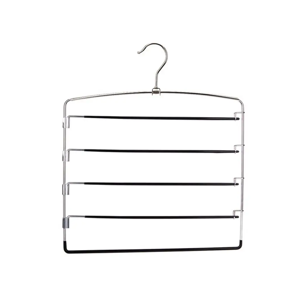 

Multifunctional Metal Multi-Layer Trousers Hanger Moveable Hanging 5 Layer Trousers Rack Non-Slip Reusable Clothes Rack Wardrobe