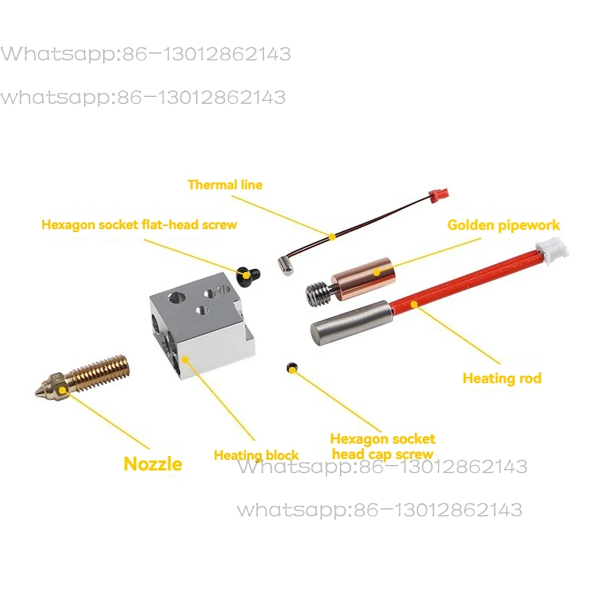 SV06 Plus Hotend Kit Metal High Flow Hotend Kit 0.4mm Brass Nozzle 3D Printer Pccessories for SV06 Plus SV07 SV07 Plus