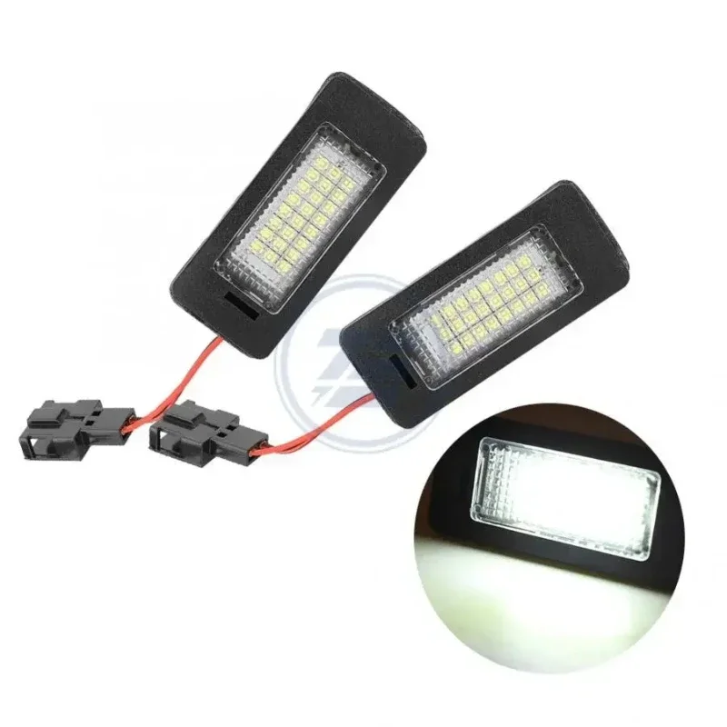 1 Pair Auto LED License Plate Light Lamp Replacement Fits for Audi A1 A4 A5 A6 A7 4G0943021 8T0943021 Car Accessories