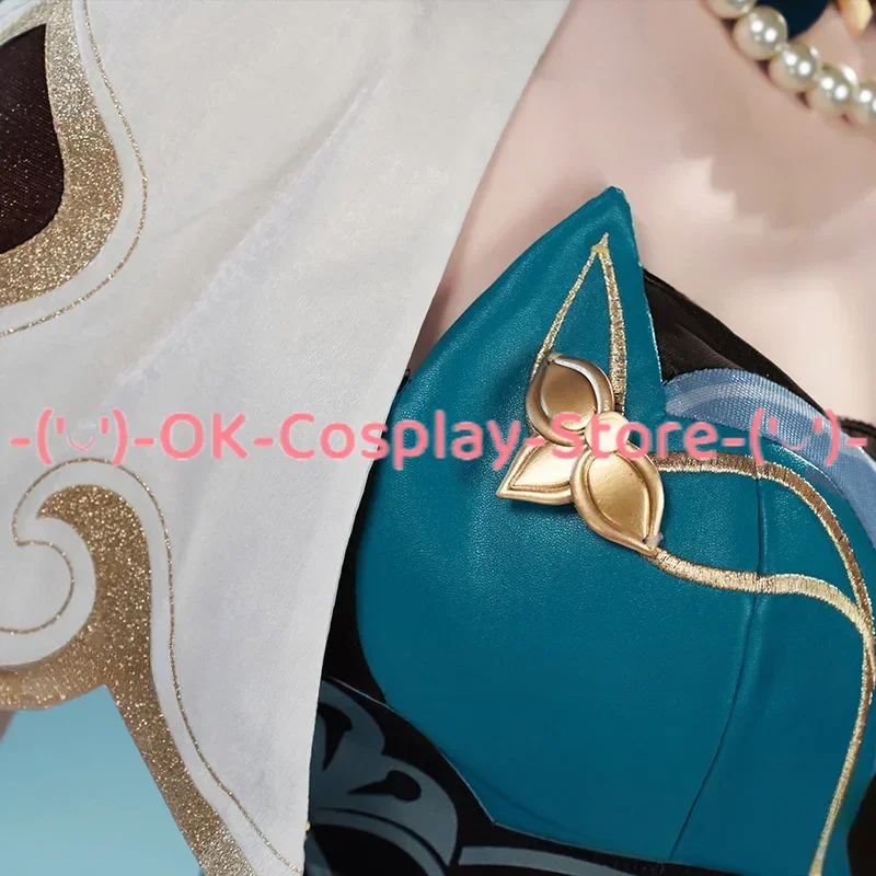 Ruan Mei Cosplay Costume Wig  Game Honkai: Star Rail Dress Gloves Headwear Earrigs Pearl Necklace Uniform Genius Society Girls