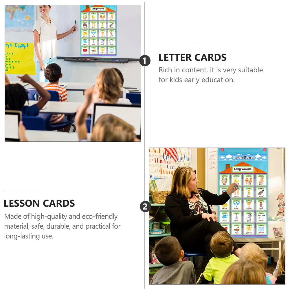 1 Set Alphabet Cards Learning Kit Kids Pocket Chart Spelling Game Early Education Tool For English Teaching Hanging Letter Cards