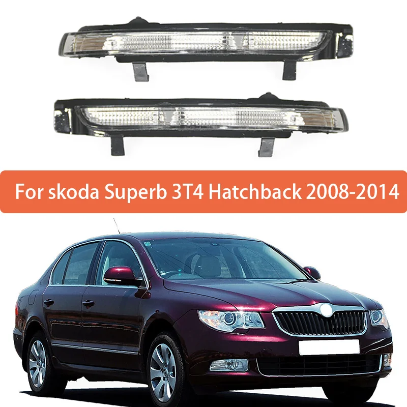 

Rearview Mirror Turn Signal Light Black For Skoda Superb 3T4 Hatchback 2008 2009 2010 2011 2012-2014 Reverse Mirror Edge Light