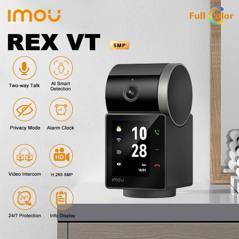 IMOU Rex VT 5MP PT Camera CCTV Indoor Baby Monitor WIFI Security Screen Display Video Pet Detection 360° Surveillance Camera