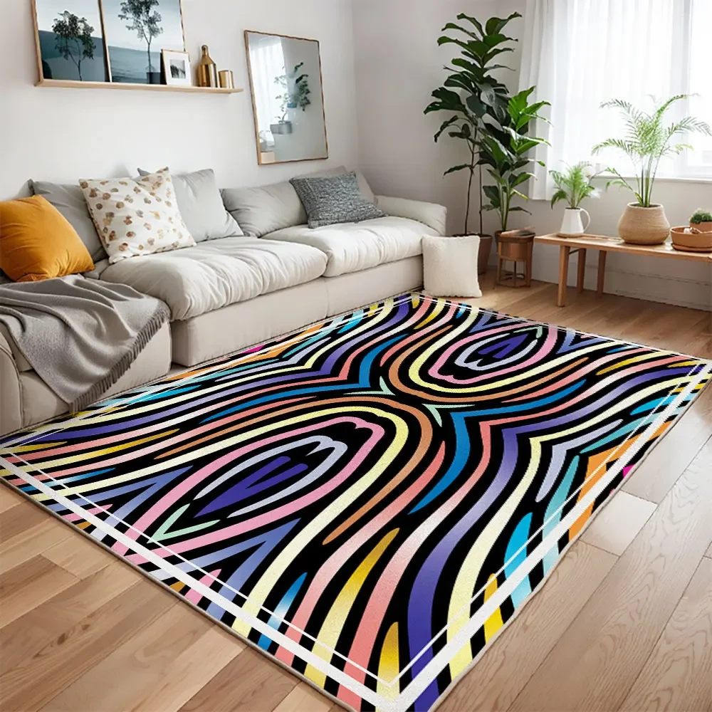 

Modern Geometric Area Rug for Living Room Bedroom Non-Slip Floor Mat under Sofa