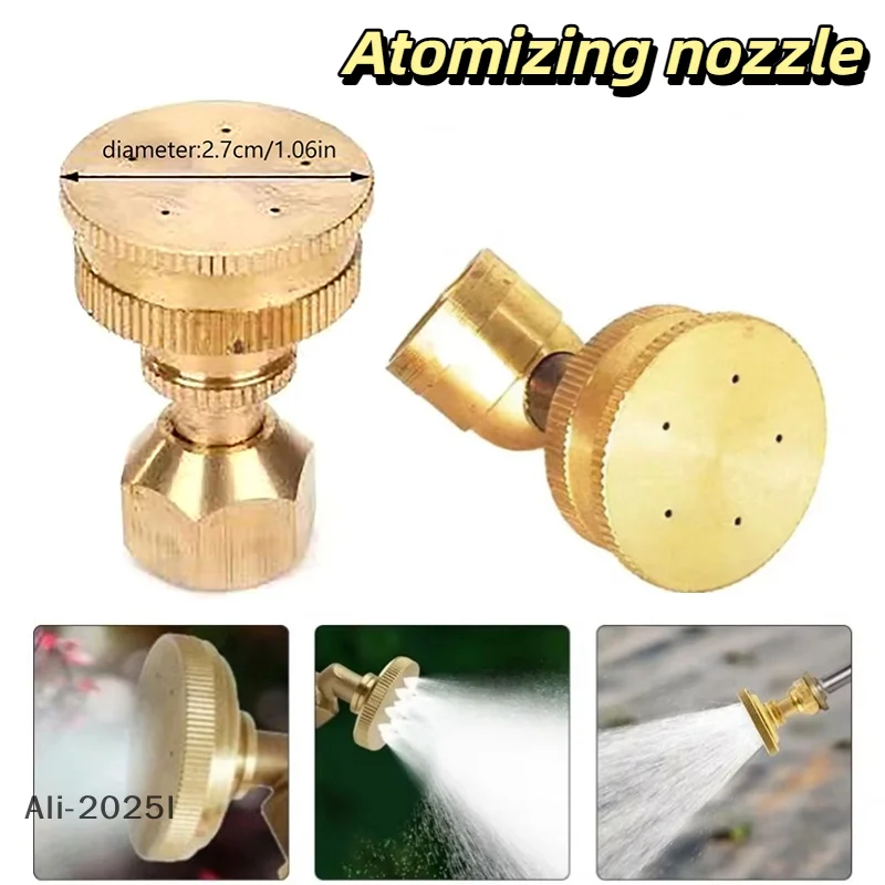

Garden Sprinkler Head Adjustable 5 Hole Brass Sprayer Nozzle M14 Atomizing Spray Fitting Hose Fitting Agricultural Irrigation
