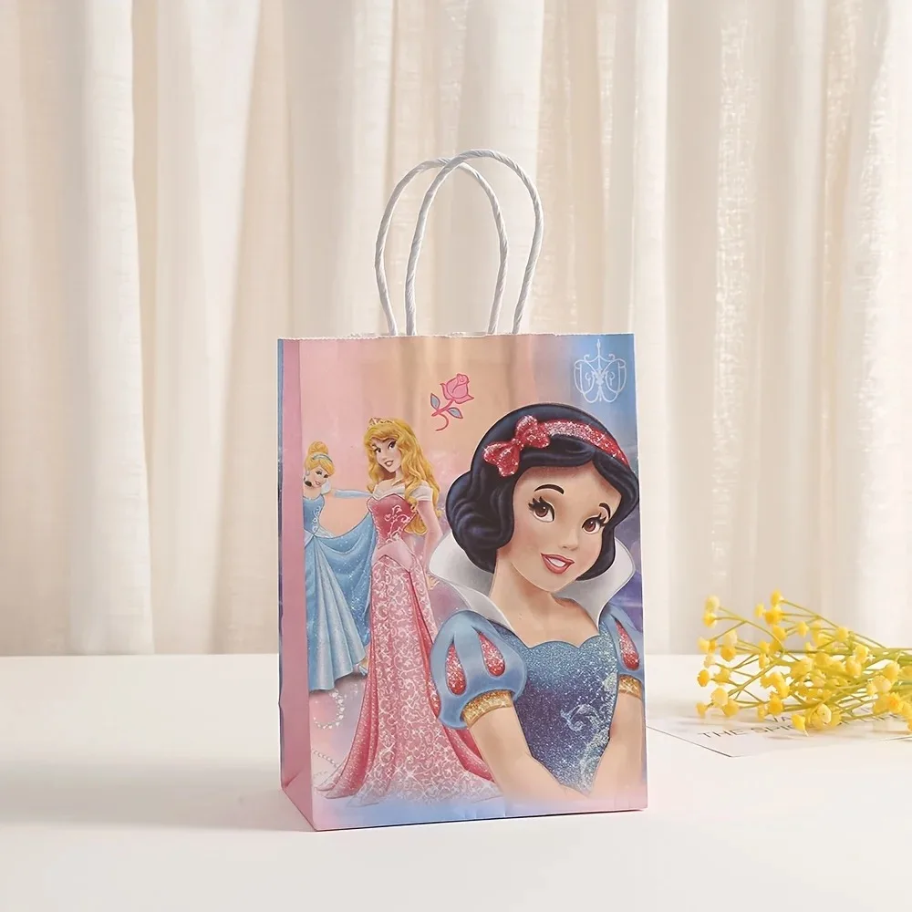 5pcs Disney Princess Series Gift Bags, Cartoon Printed Pattern Party Gift Bags, Party Decoration Supplies
