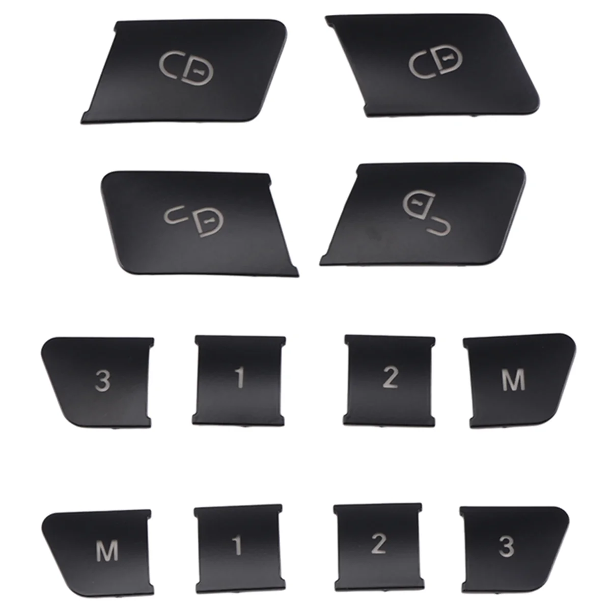 12Pcs Car Door Seat Memory Lock Switch Buttons Stickers Cover Trim for Mercedes Benz a B C E Class CLA GLA GLE GL GLS ML