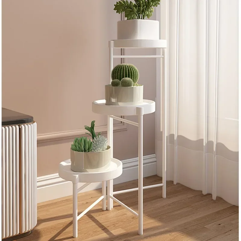 Indoor Folding Plant Stand, Succulent Green Luo Stand for Flowers, Balcony, Flower Base, Iron Decoration, Flower Holder