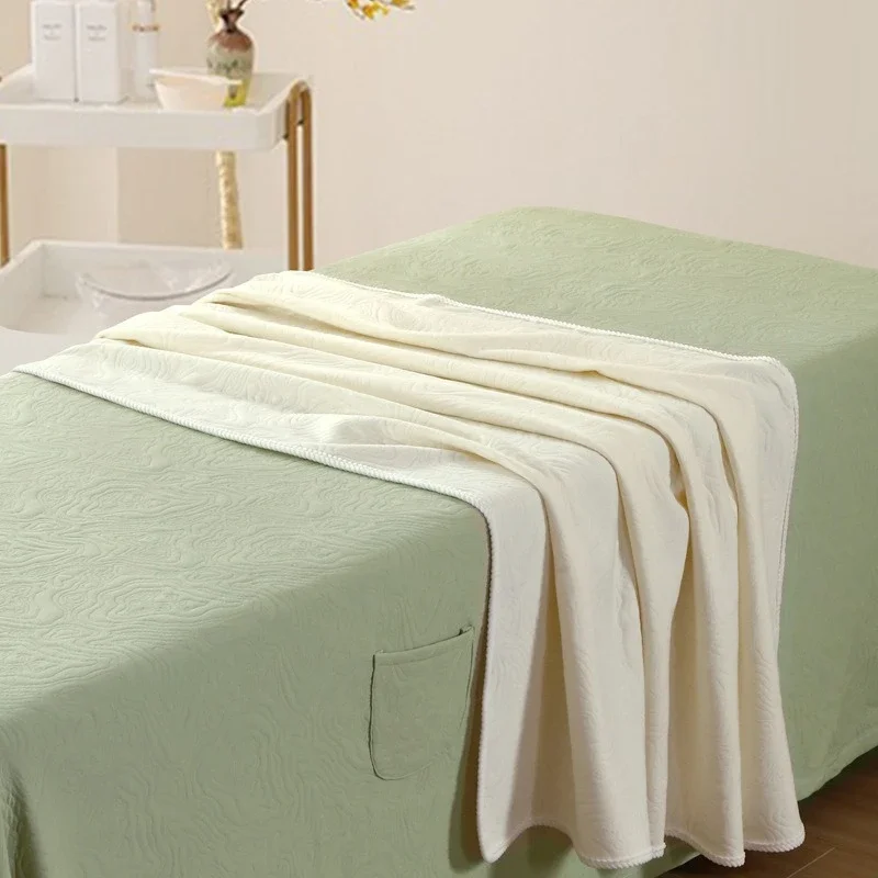 Lock Edge Thickened Hotel Blanket Foot Massage Shop Bed Decoration Products Knitted Cotton Is Soft and Skin Friendly Bed Towels