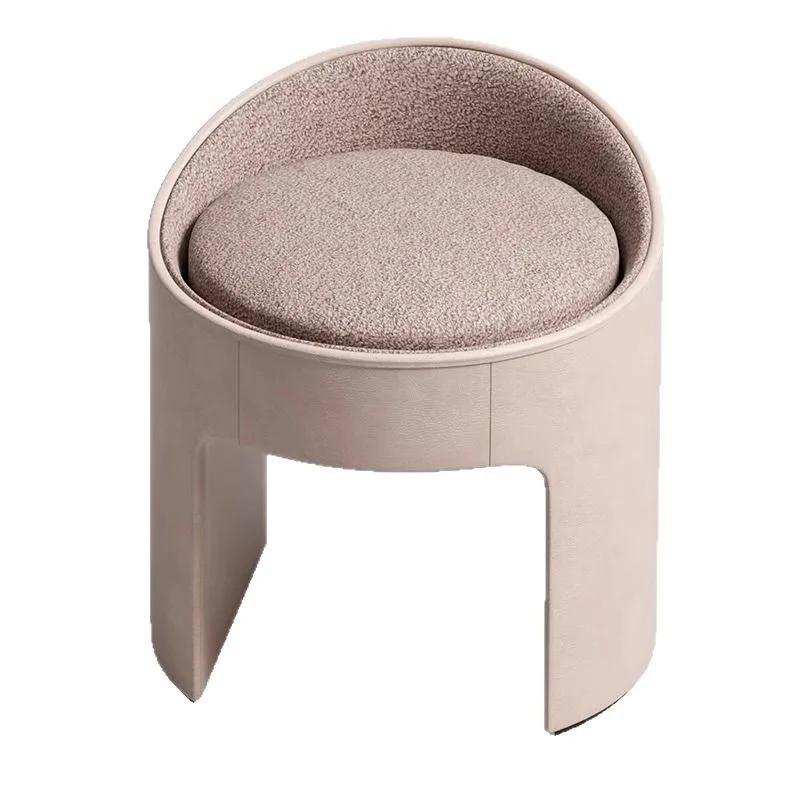 Italian light luxury makeup stool, bedroom leather art home cloakroom living room small stool