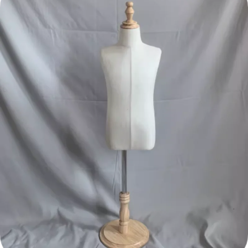 

6-8years Children's Sewing Cloth Mannequin Body,can be pined needle,Half-style Models Props,Fabric, Wood Disc Base,AT354