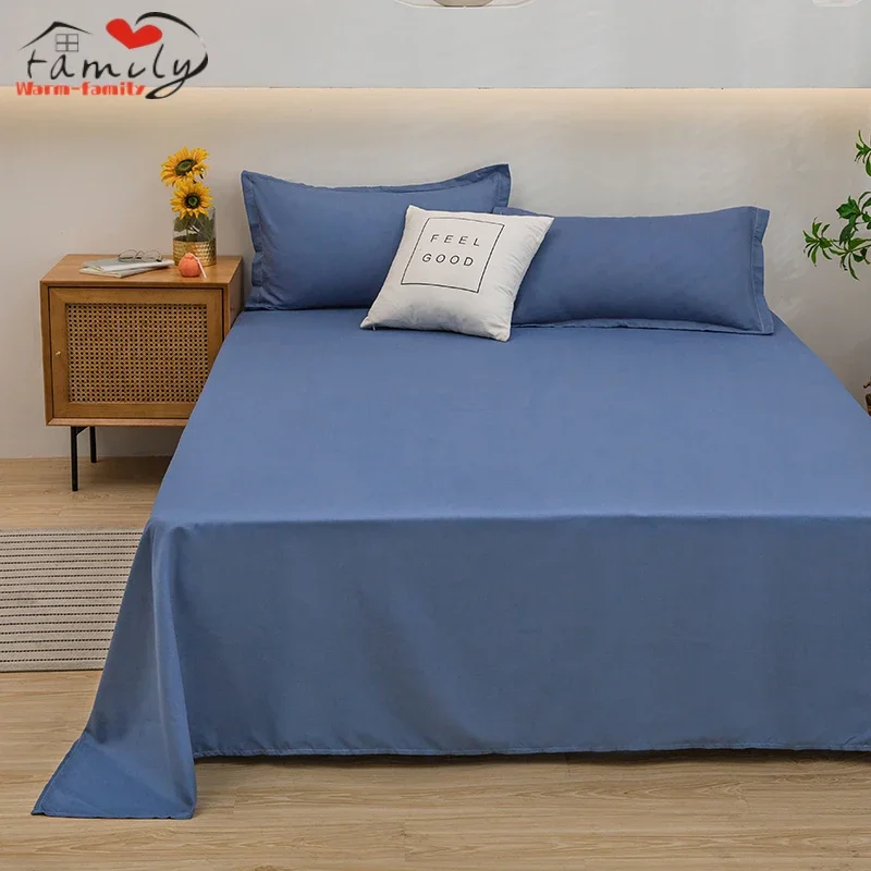 Sábana de cama King y Queen de tamaño doble, sábanas de tela para cama individual y doble, sábanas para el hogar, Sábana plana (sin funda de