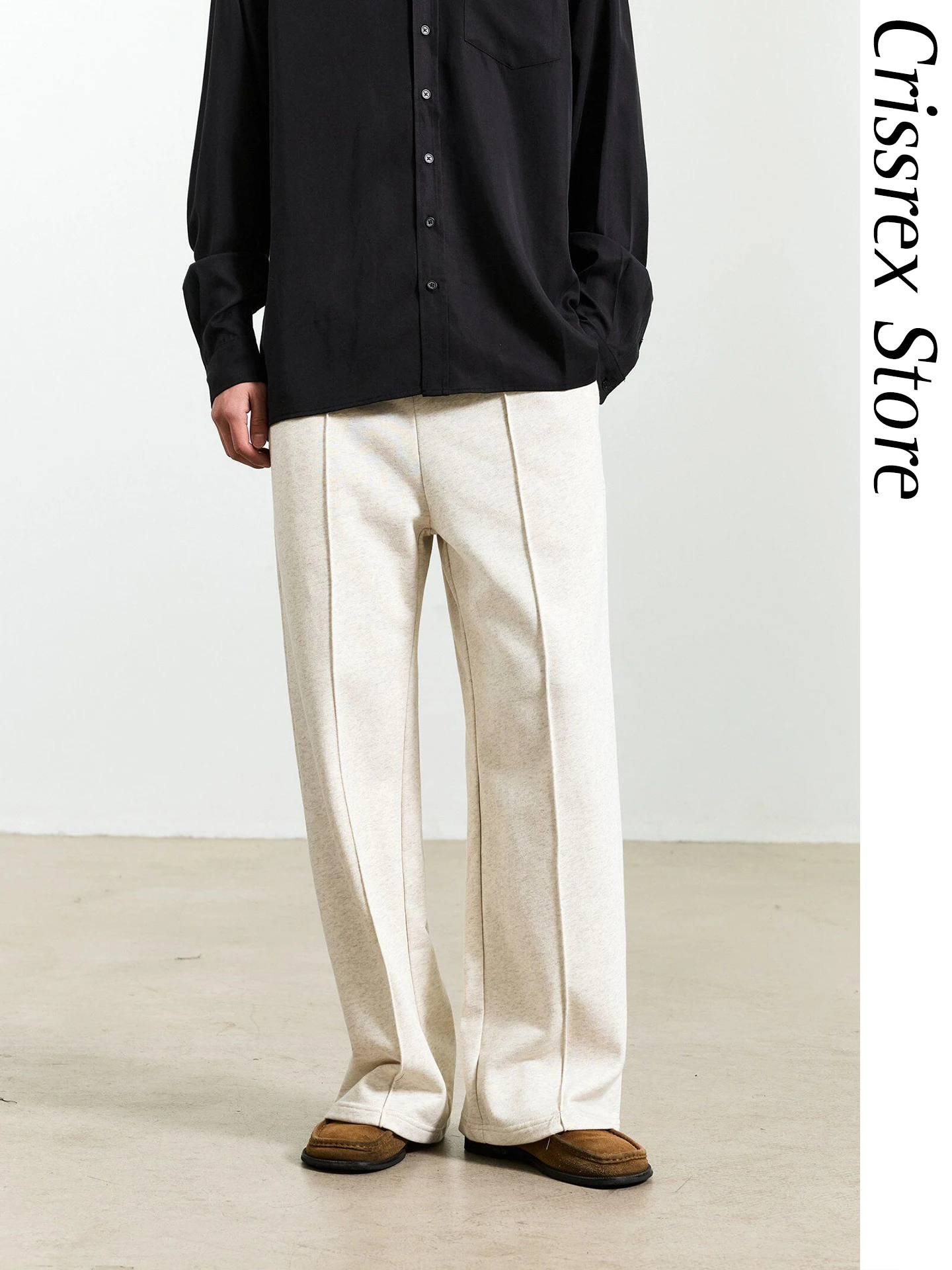 

Crissrex Store UTIMUS Casual Cotton Blend Midline Sweatpants Straight Leg Loop 380G Spring Autumn Loose Fit Long Trousers