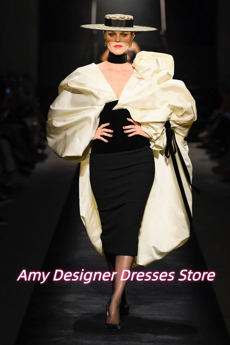 ชุดราตรีสีดำและสีขาวที่หรูหรา ชุดค็อกเทล ชุดราตรีงานพรอมสุดหรูแบบไนจีเรียสำหรับผู้หญิง  ชุดเดรสสำหรับงานเลี้ยง