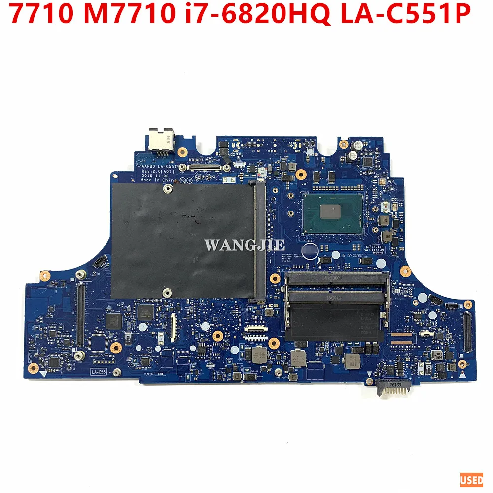 For Dell Precision 7710 AAPBD M7710 LA-C551P SR2FU i7-6820HQ Laptop Motherboard CN-0FVFX8 0FVFX8 FVFX8 100% Working