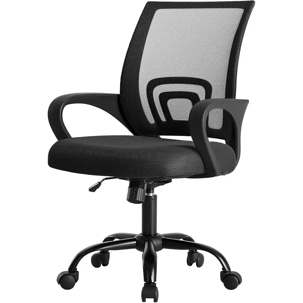 Ergonomic Mesh Desk Chair with Lumbar Support, Rocking, Height Adjustable, Fixed Armrest, Suitable for Computer, Gaming, Meeting