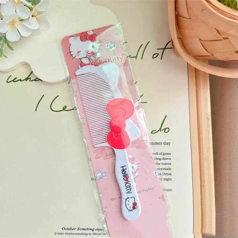 Sanrio Hello Kitty Cartoon Comb Children's Hair Comb Cute Cat Dense Toothed Comb Portable Controller A Holiday Gift for Girls