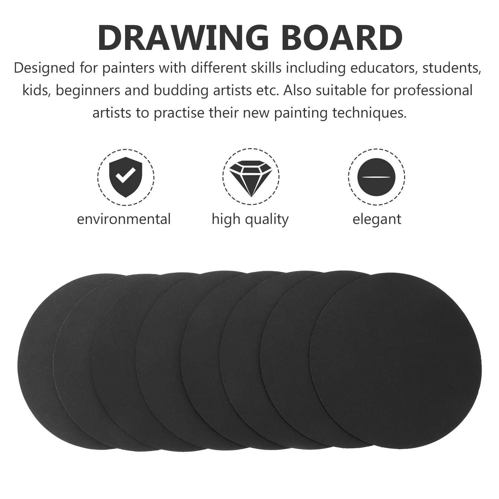 8Pcs Mandala Round Black Cardboard Sheets Art Painting DIY Decorative Mandala Drawing Panels Craft Paperboard DIY Cardboard