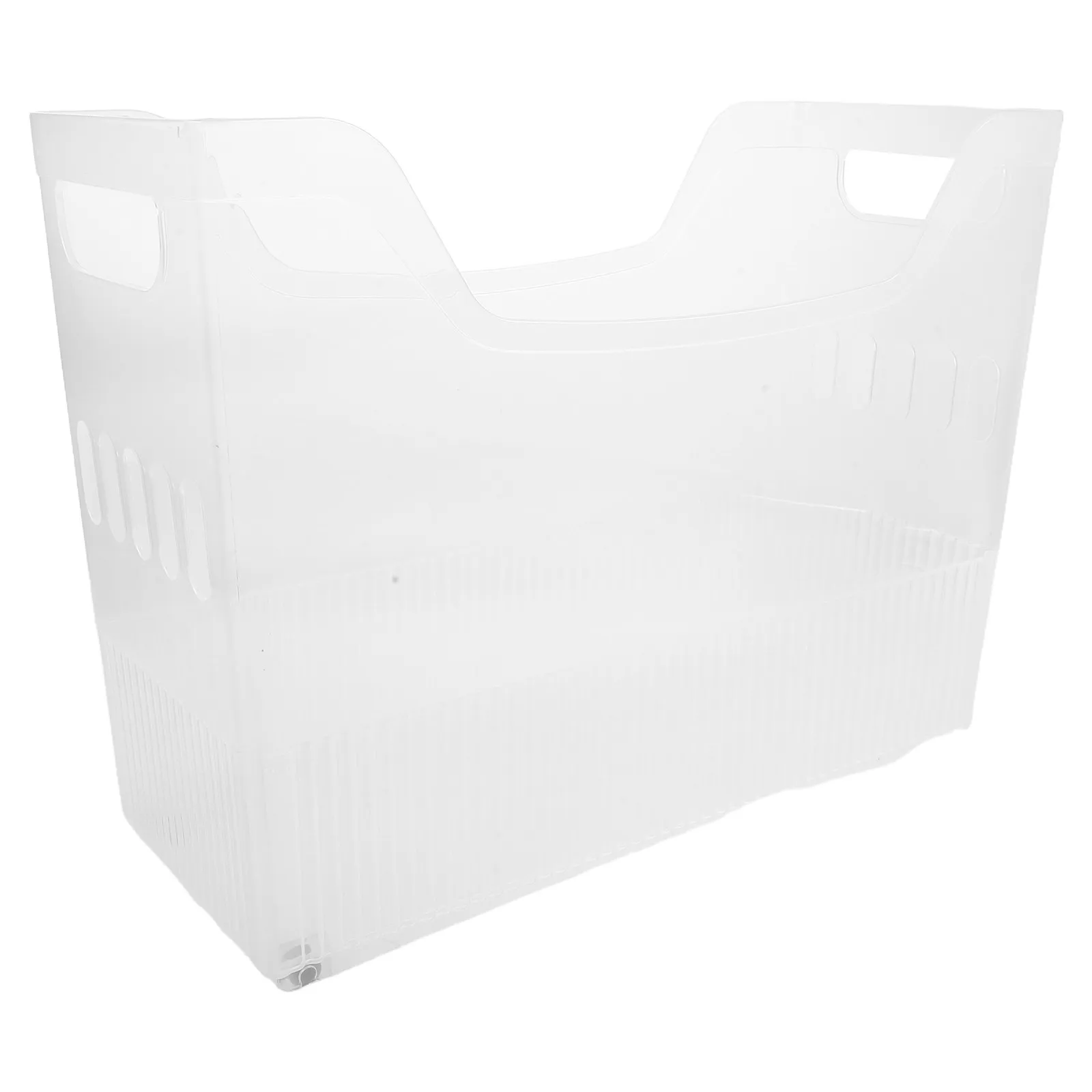 Scrapbook Paper Storage Box Plastic File Organizer Portable Clear Rolling Storage Bin with Handle for Home Office Desktop