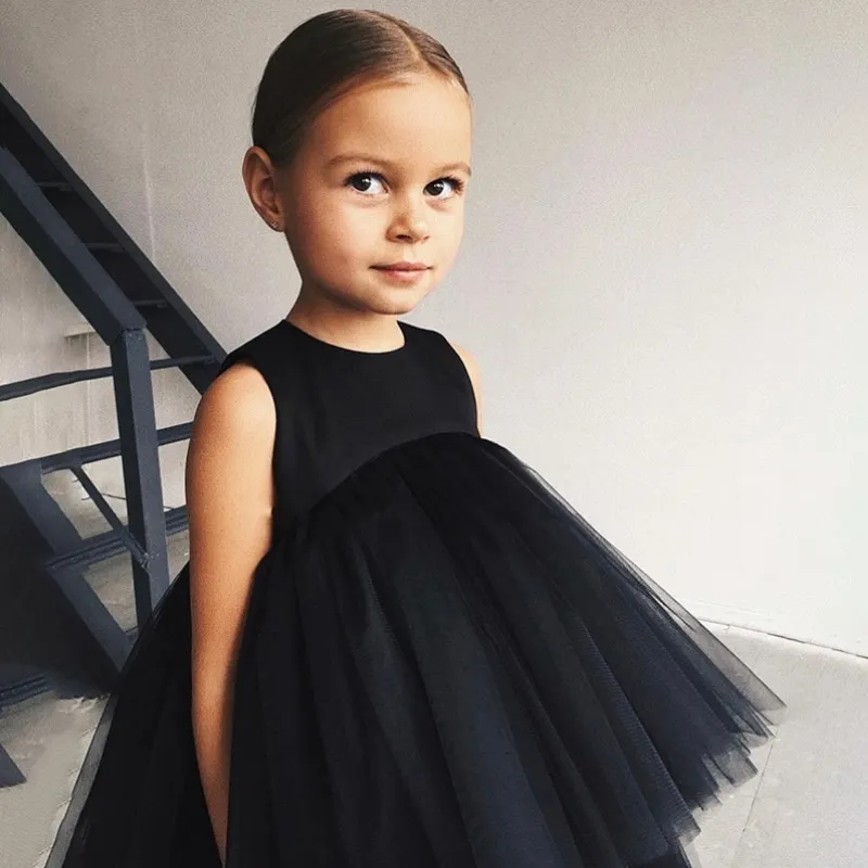 Baby Girl Princess Gauze Tutu Layered Dress Sleeveless Child Cake Tulle Vestido Party Birthday Ball Gown Baby Clothes 1-10Y