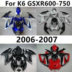 Gradient Two Tone Blue White For Suzuki K6 GSXR600-750 Bodywork Cowling Injection Full Fairing Kit Fit GSXR 600 750 2006 2007