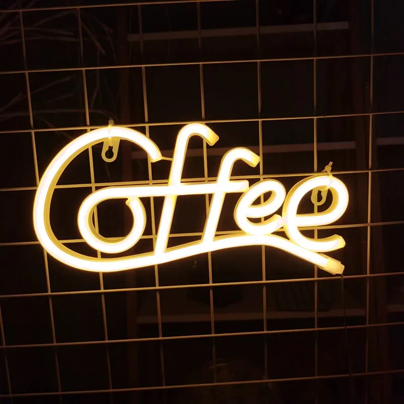 Coffee Neon Sign Cafe Restaurant Hotel Wall Decor USB Powered Custom Neon Sign Coffee Shop Bar signboard Led Night Light