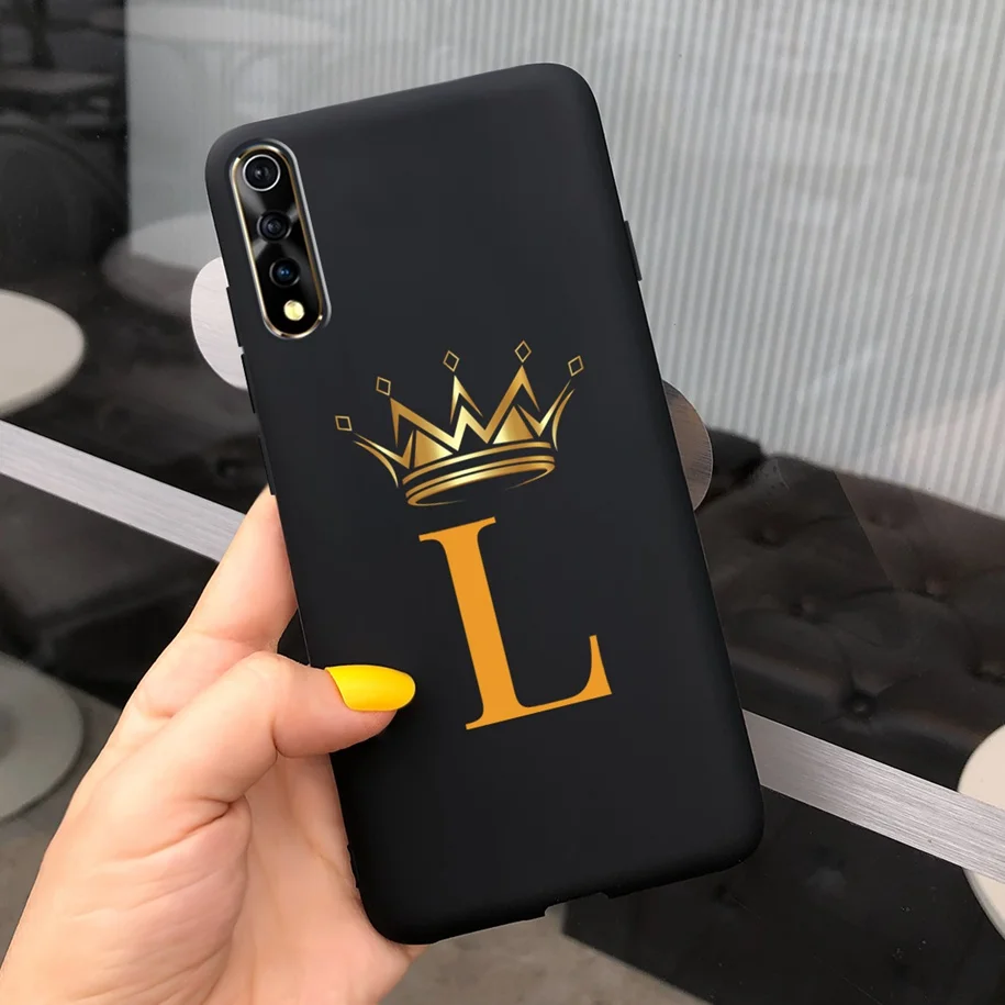 For vivo S1 Case 1907 V1913A Phone Cover Cute Letters Crown Shockproof Bumper For Vivo V17 Neo Funda For Vivo Z5 IQ00 855 Bumper