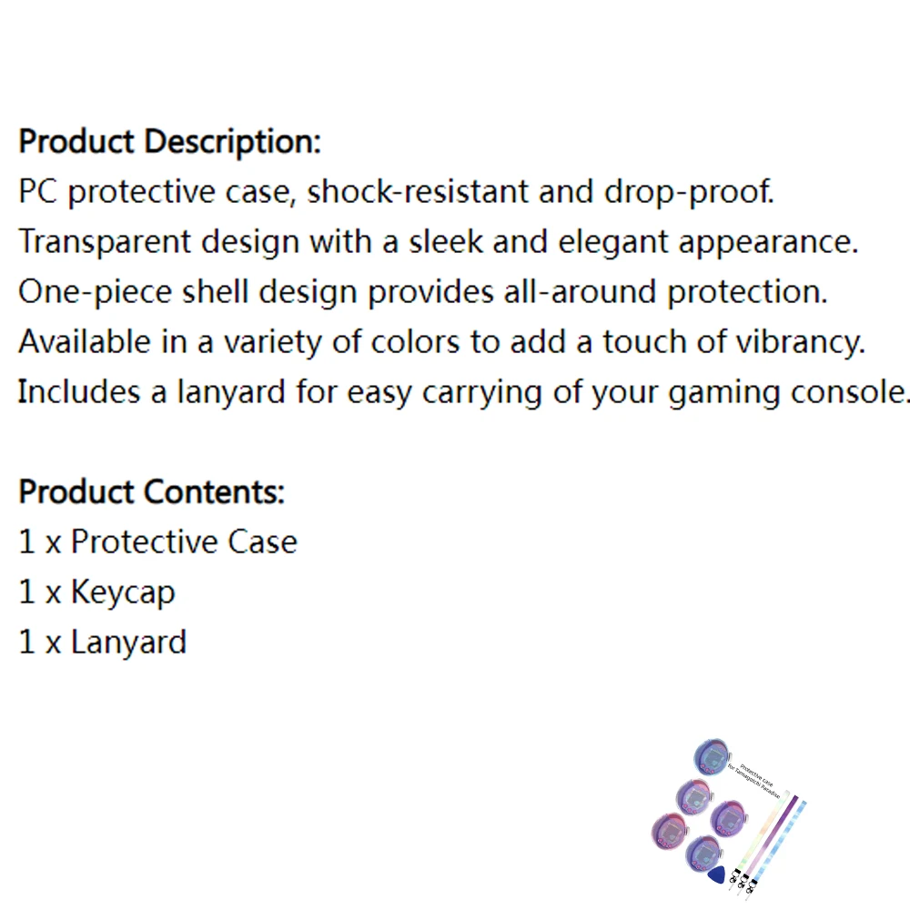

One-piece protective case for Tamagotchi Paradise Games Console, PC Protective Case, Transparent Shockproof Cover Accessories