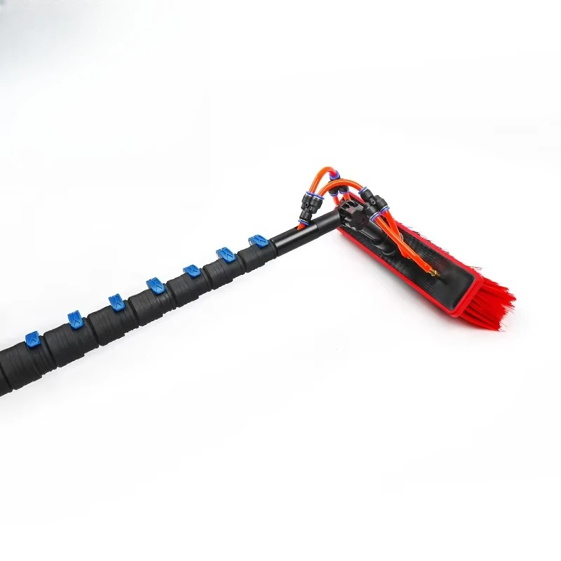 High-quality lightweight carbon fiber telescopic window cleaning rod, water injection rod with brush and hose