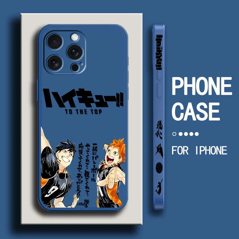 

Anime Haikyuu Hinata Shoyo hot Phone Case For Apple iPhone 16 15 14 13 12 11 XR XS X Pro Max Plus Liquid Left Rope Soft Cover