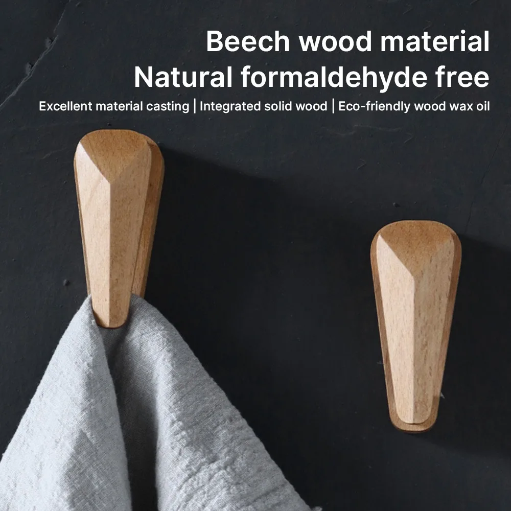 3PCS Vintage Wood Towel Clips 1.77×1.73×3.96in Carbon Steel Ball Wall Hanging Hook Self Adhesive Towel Racks Living Rooms