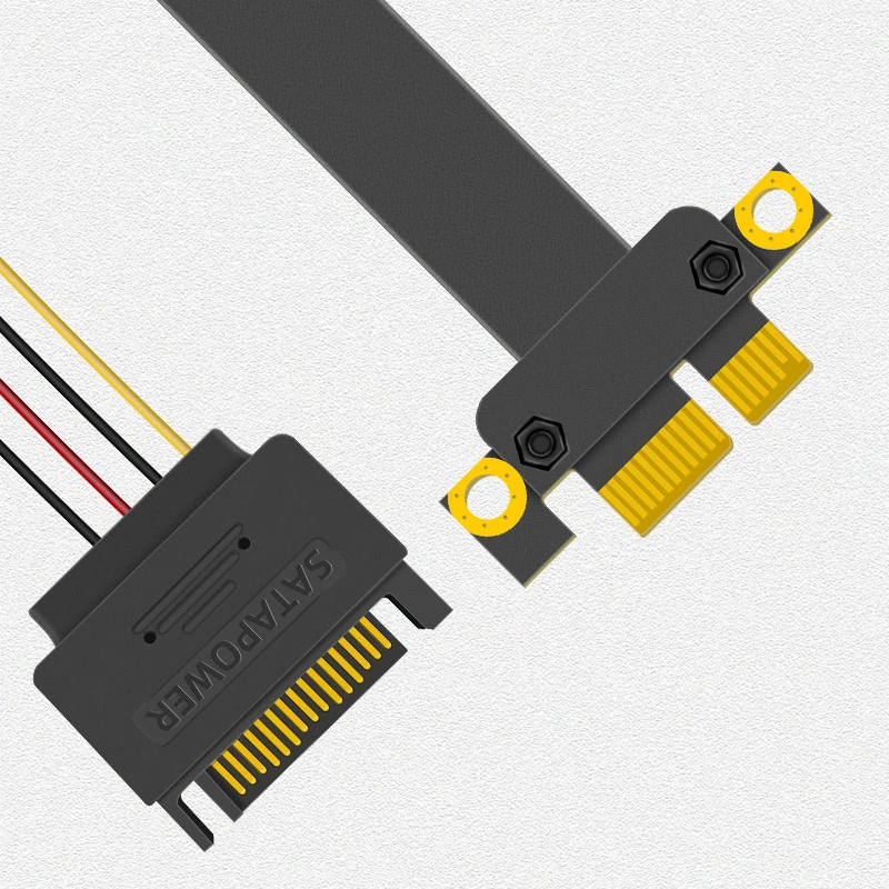 PCIe 1x To 16x Display Card Extension Cable Does Not Need Power Supply PCI-E 1x 16x 3.0 Extension Cord with SATA  Power