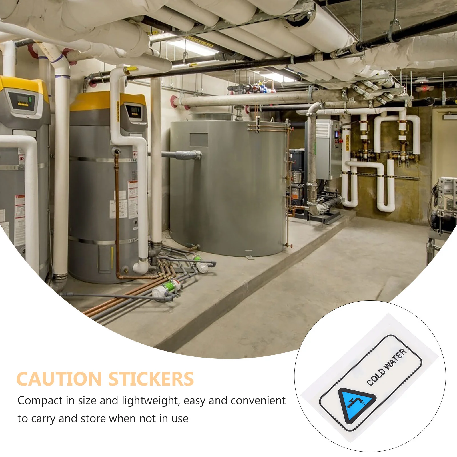 ملصقات المياه الباردة ملصقات مقاومة للماء للأنابيب للاستخدام الطبي الصناعي علامة مؤشر واضحة أنبوب صنابير الحمام المطبخ #6