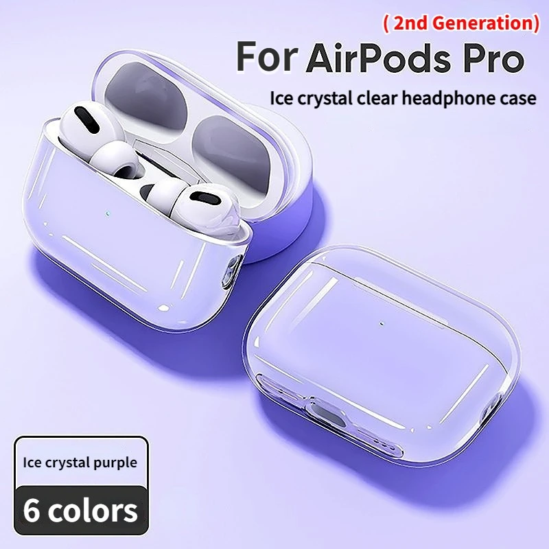 Transparent Protective Case Cover For Airpods Pro 2 EarphonesTPU Soft Skin Shockproof Case Designed for Airpods Pro2 Earbuds