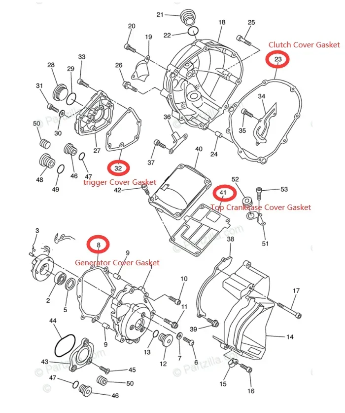 Motorcycle Generator Clutch Cover Oil Pump Gasket Kits For Yamaha R1 YZF-R1 YZFR1 2004-2008 FZ1 FZ-1 2006-2014