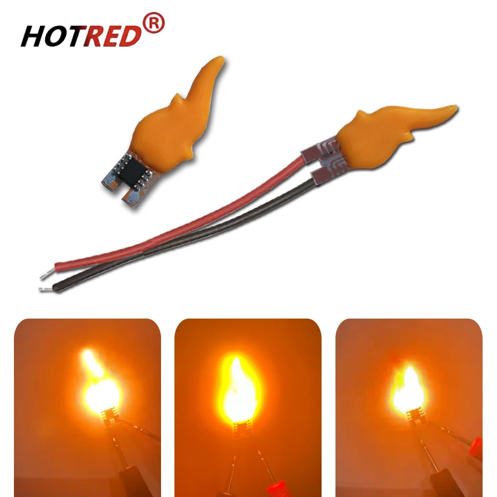 

LED COB Flashlight Candles DC3V-5V LED Filament With Flickering Flame Welding With Strip Line Decoration Light Bulb Accessories