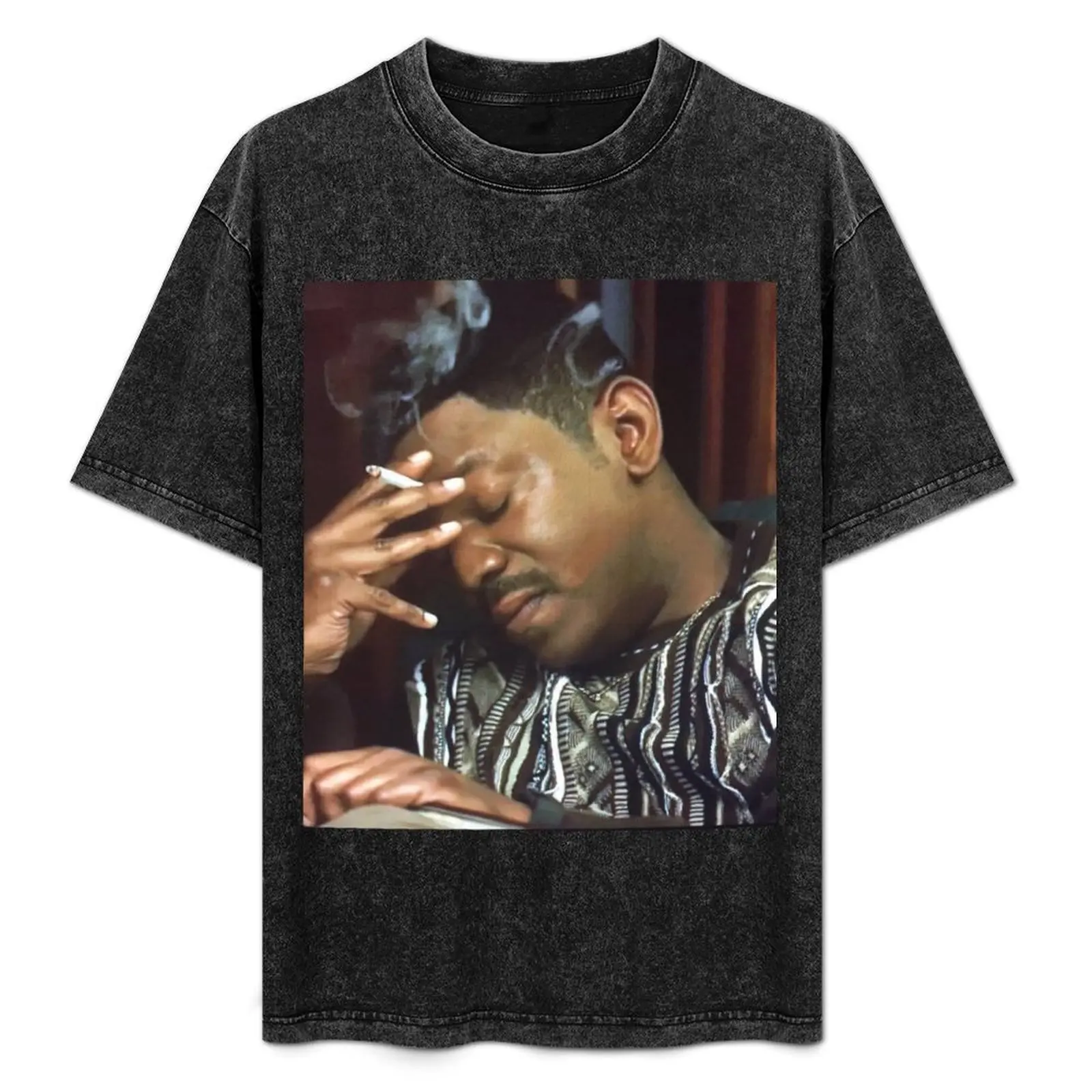 Mekhi Phifer Meme Smoking Reaction Gif head down eyes closed The Bobby Brown Story T-Shirt Aesthetic clothing mens t shirt