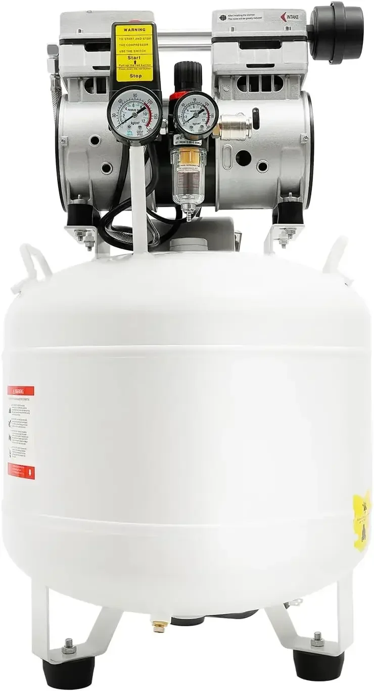 

40л Медицинский безмасляный стоматологический воздушный компрессор Ультра бесшумный безмасляный портативный воздушный компрессор Воздушный насос 165 литров/мин